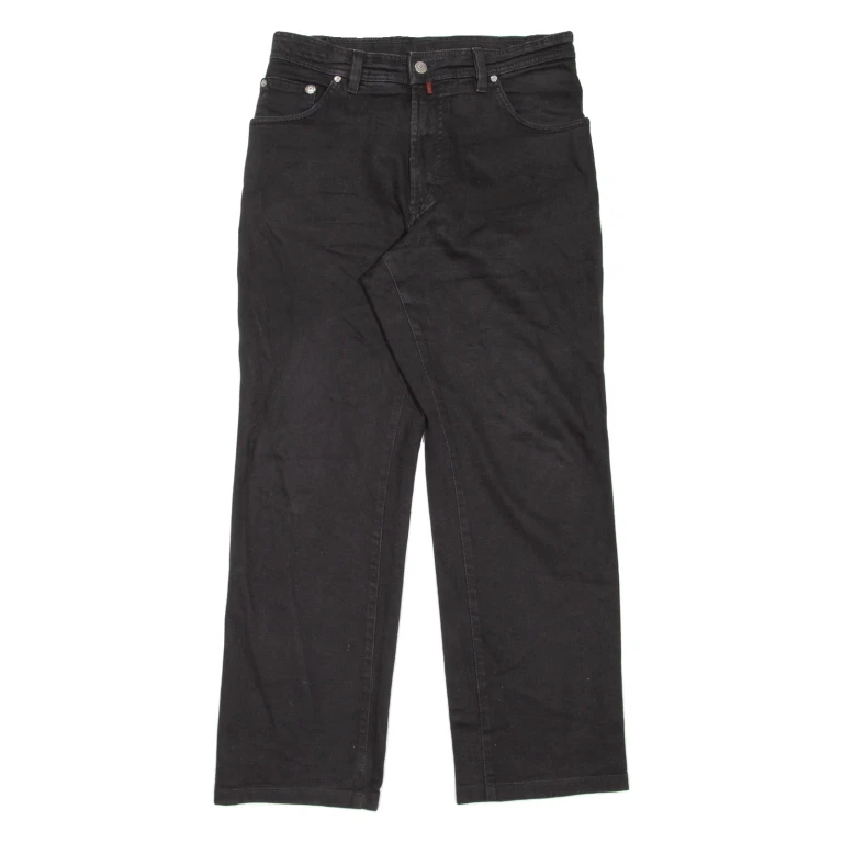 PIERRE CARDIN Mens Jeans Black Relaxed Straight W30 L30