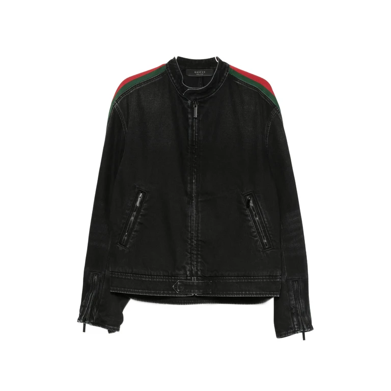 Web-stripe Denim Jacket