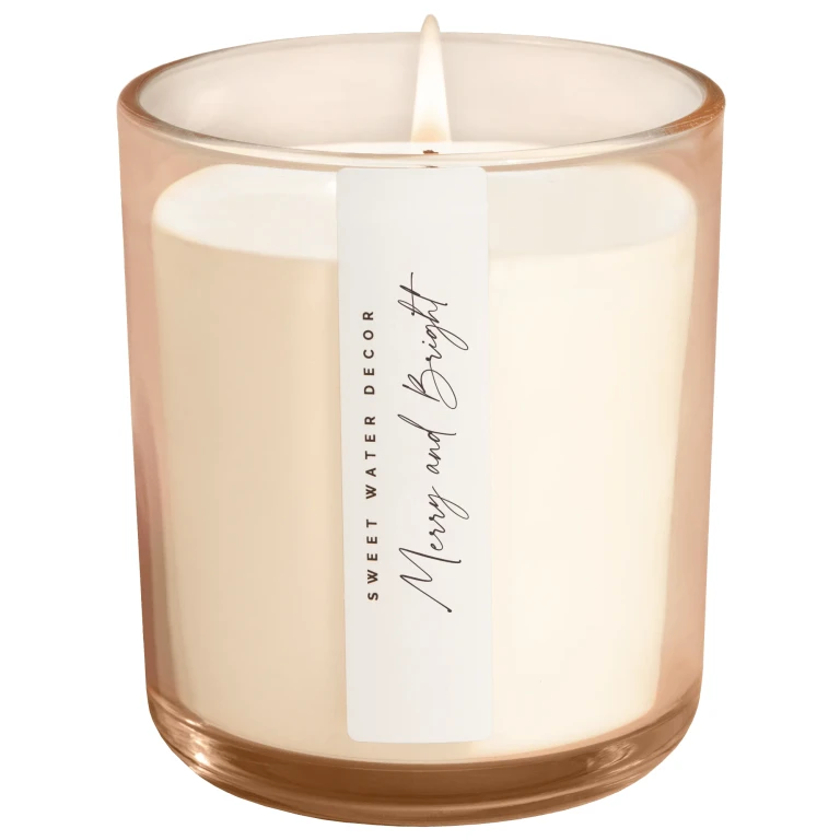 Merry and Bright Soy Candle - Tinted Glass Jar - 12 oz