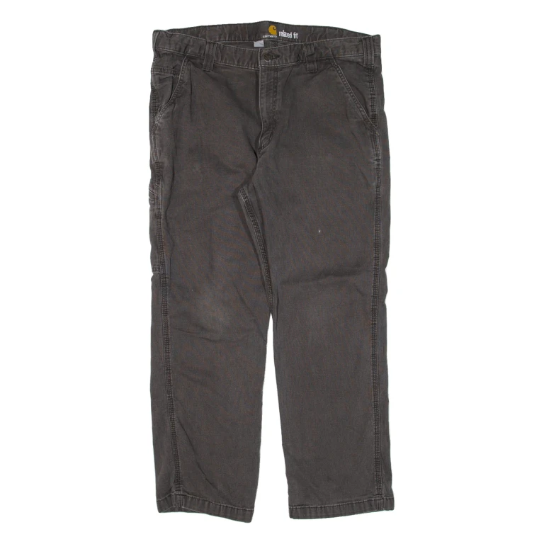CARHARTT Workwear Mens Trousers Grey Relaxed Straight W36 L25