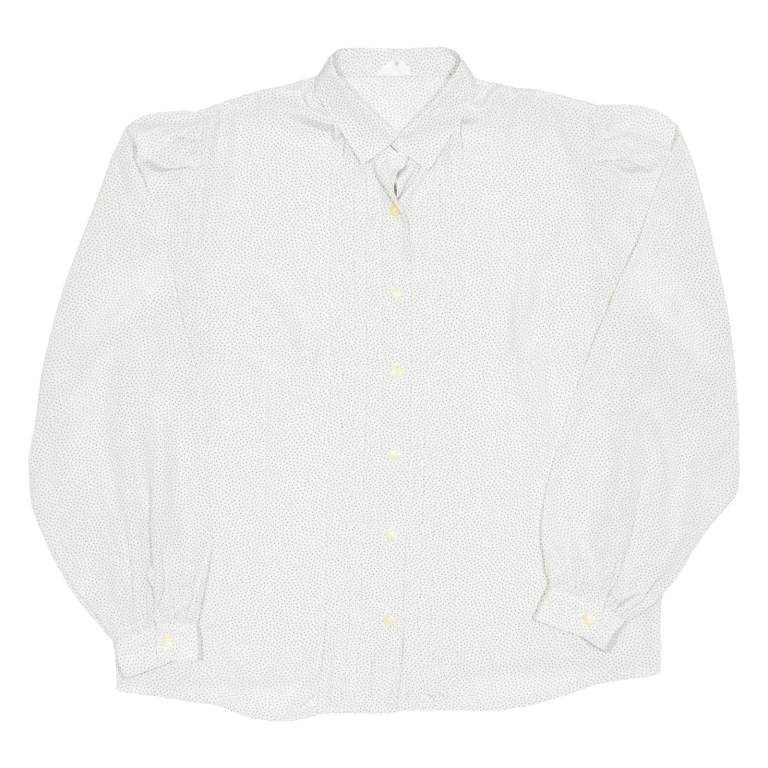 Womens Printed Blouse Beige Long Sleeve Spotted L