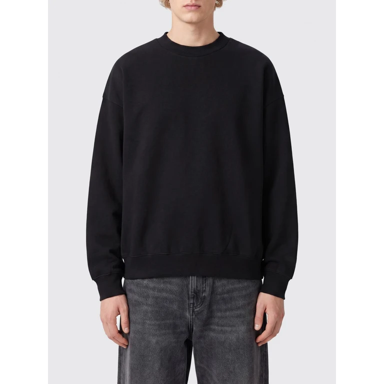 Crewneck Jumper in Cotton-Blend with Slogan Print and Dropped Shoulders (192AS262081FVB)
