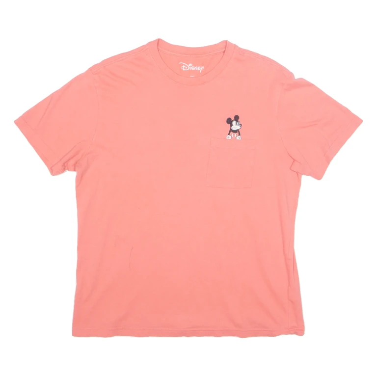DISNEY Mickey Mouse Womens T-Shirt Pink USA M
