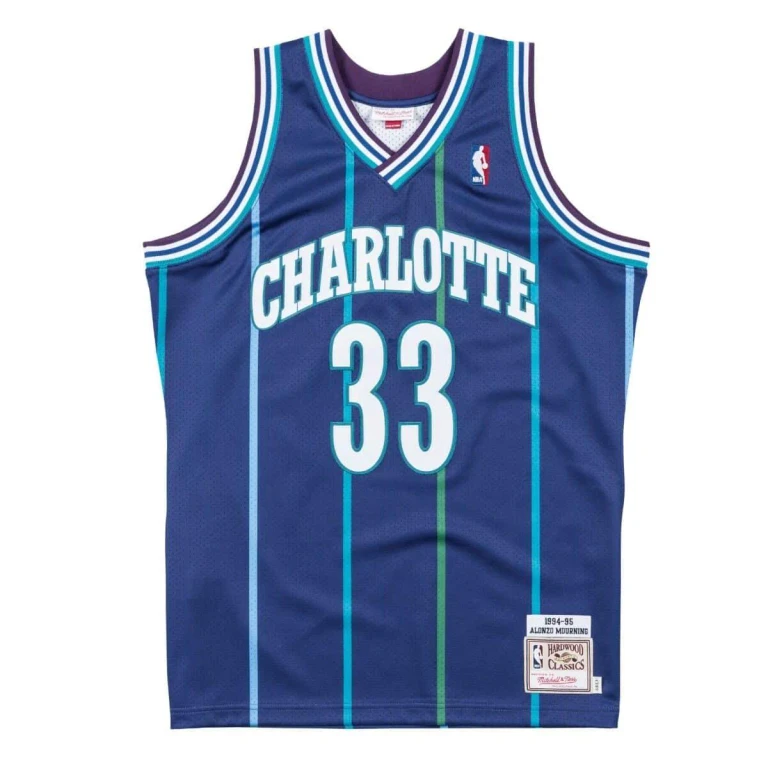 Men's NBA Authentic Jersey Charlotte Hornets 1994 Alonzo Mourning