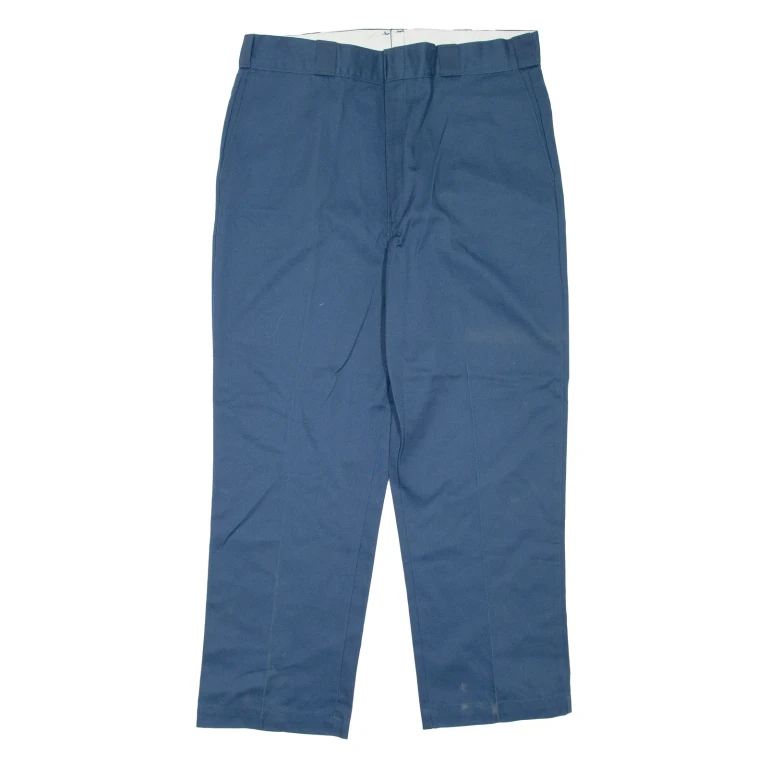 DICKIES Mens Trousers Blue Regular Straight W36 L30