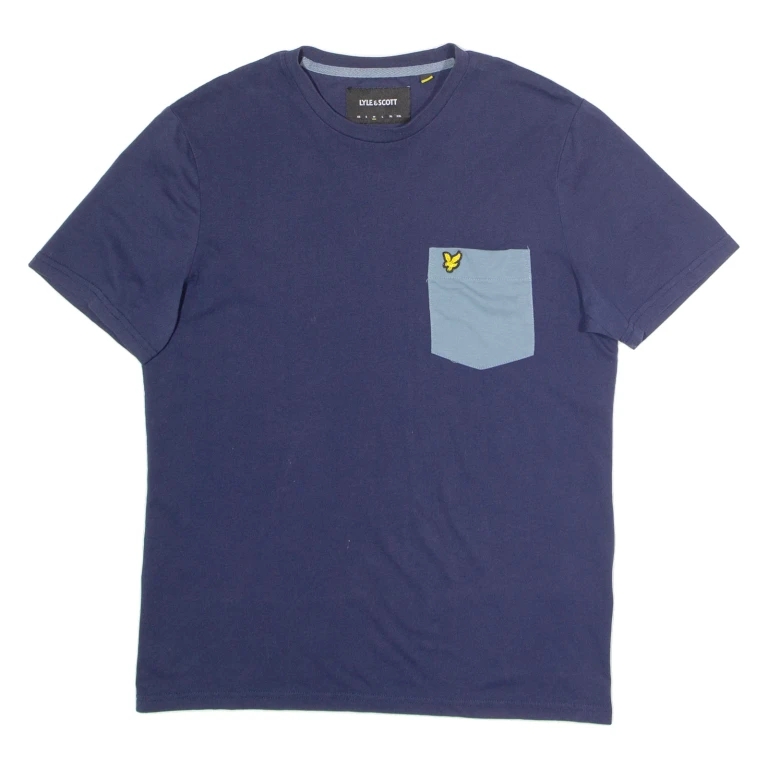 LYLE & SCOTT Mens T-Shirt Blue Crew Neck M