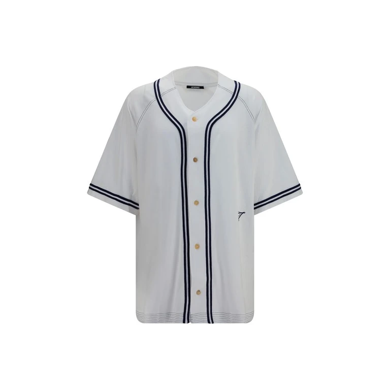 White Cotton Pattern Shirt - Men