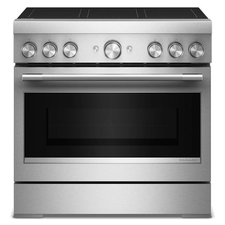 36 in. 6-Element Induction Freestanding Commercial-Style Range w/ Air Fry in Steel