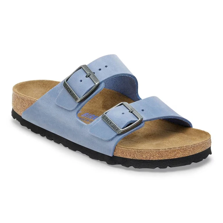 Arizona Soft Footbed Oiled Leather Blue Sandals