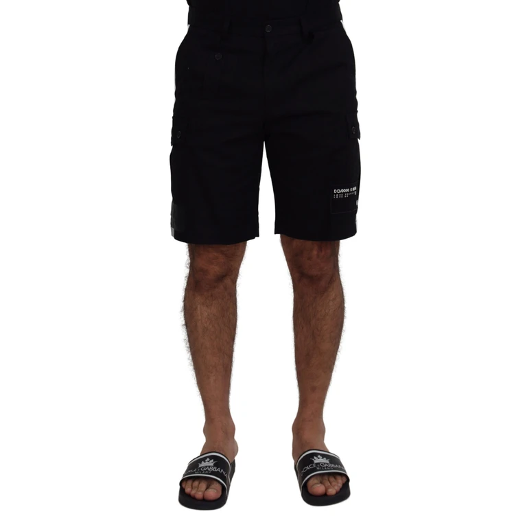 Dolce & Gabbana Black Bermuda Cargo Casual Shorts Cotton Polyester Elastane - Men