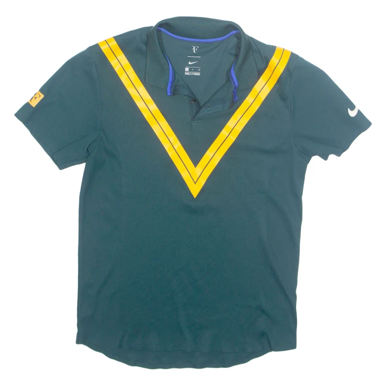 NIKE Roger Federer Tennis Mens Polo Shirt Green S