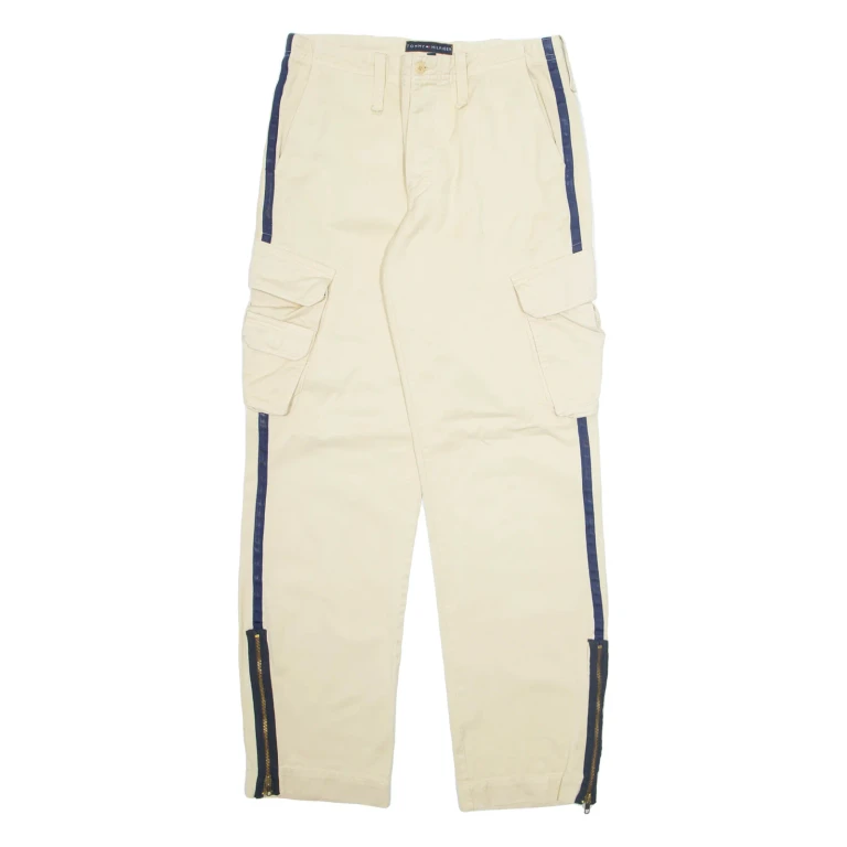 TOMMY HILFIGER Cargo Mens Trousers Beige Regular Straight W30 L34