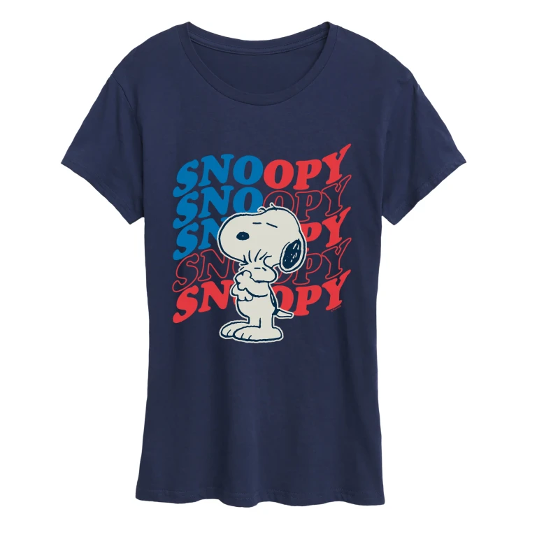 Snoopy Woodstock USA Hug - Women's Short Sleeve Graphic T-Shirt