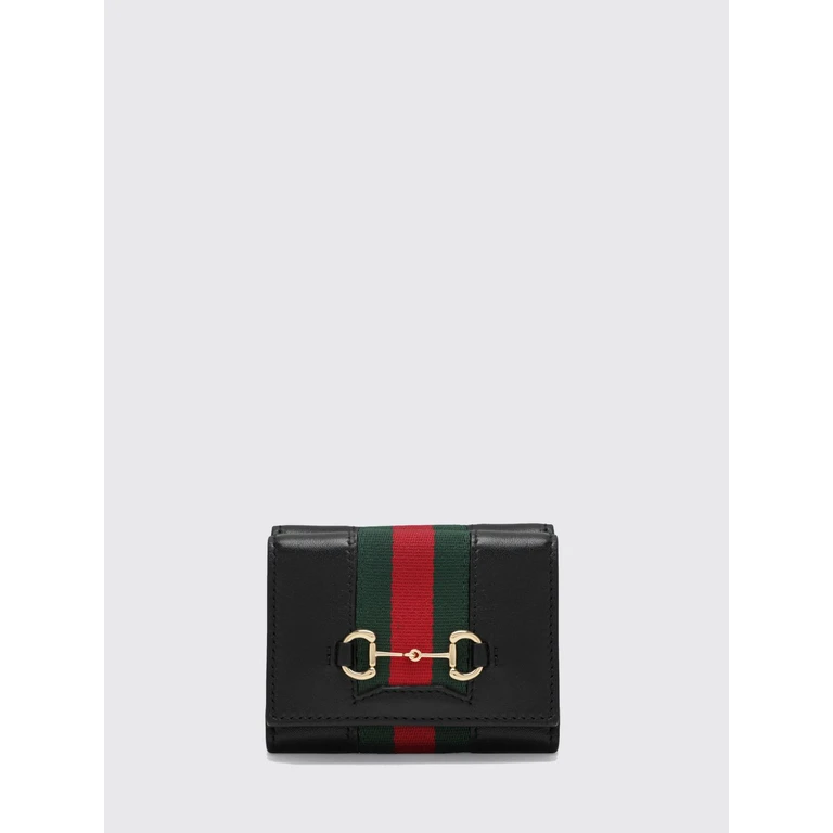 Horsebit Calfskin Wallet with Web Detail (867131AAGF71053)