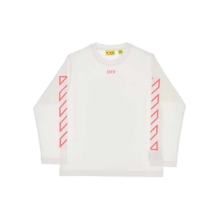 OFF WHITE Diag print long-sleeved T-shirt Kids 6Y