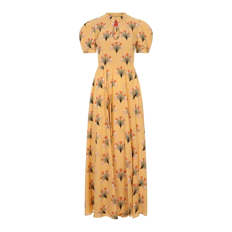 La DoubleJ Robe Au Genou - Orange (DRE1032CRE001FLO05YE02)