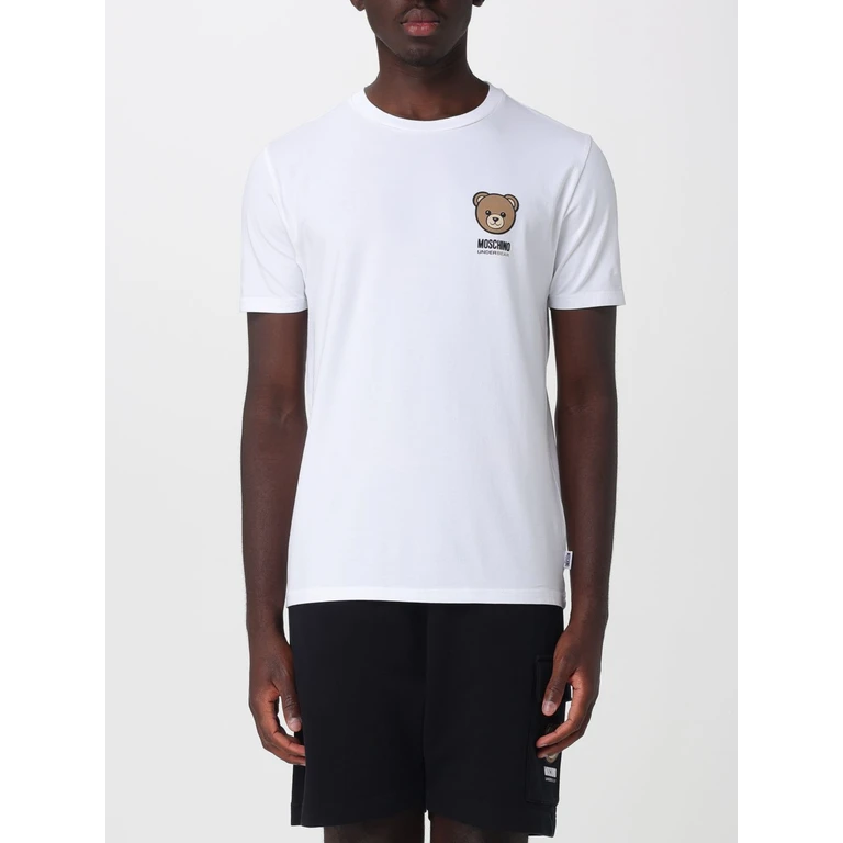Teddy Bear Print Cotton T-shirt with Logo (A070144100001)