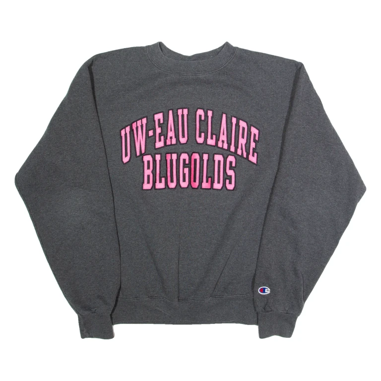CHAMPION Womens Sweatshirt Grey USA S