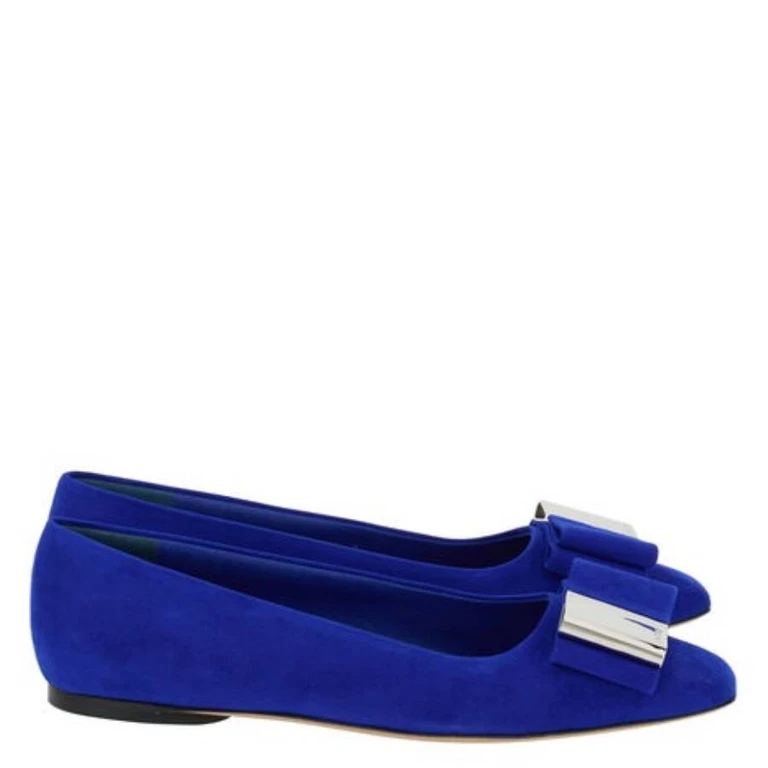 Ferragamo Lena Bow Ballerina Flats, Size 7 C