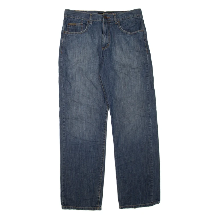CALVIN KLEIN JEANS Womens Jeans Blue Regular Straight Stone Wash W32 L32