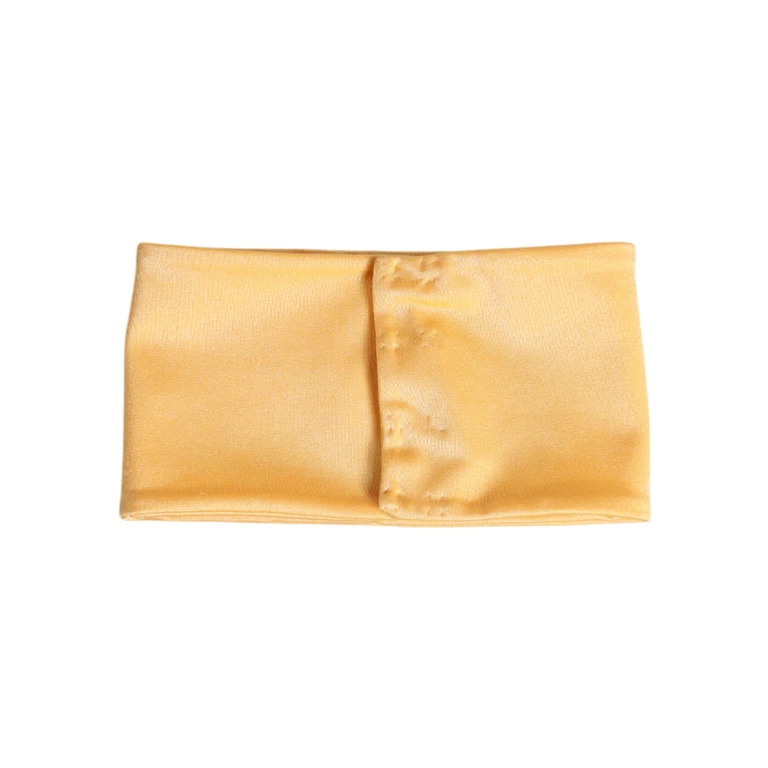 Yellow Nylon Stretch Women Neck Warmer Scarf Elastane - Women