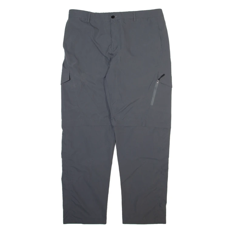 Detachable Legs Mens Trousers Grey Relaxed Straight W38 L32