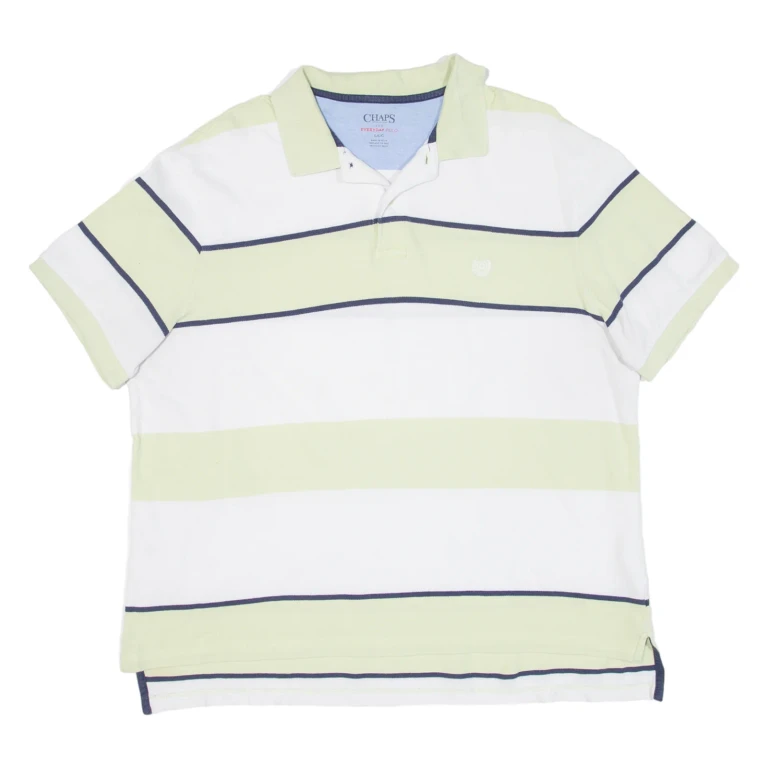 CHAPS Mens Polo Shirt Green Striped L