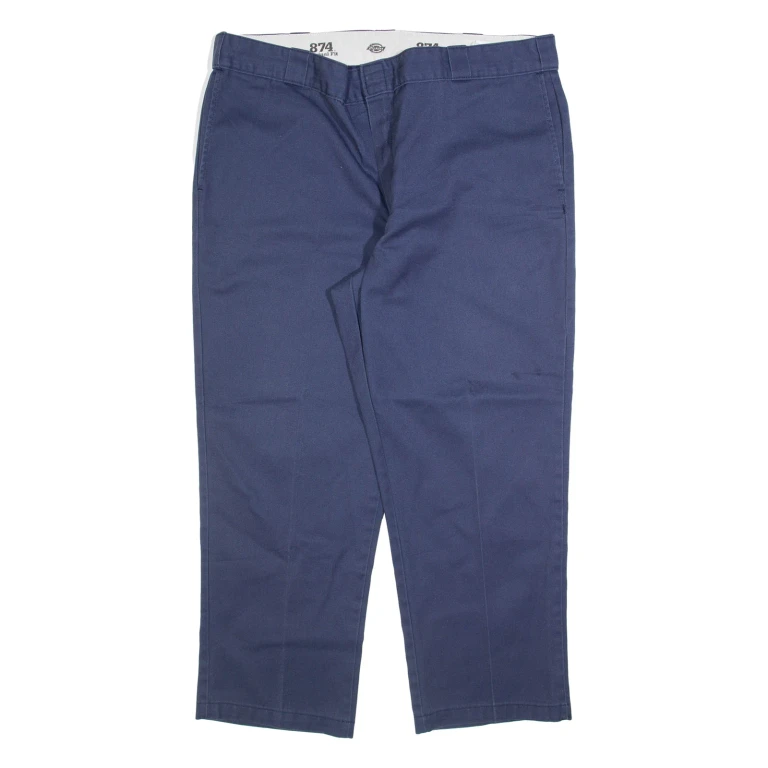 DICKIES 874 Workwear Mens Trousers Blue Regular Straight W42 L28