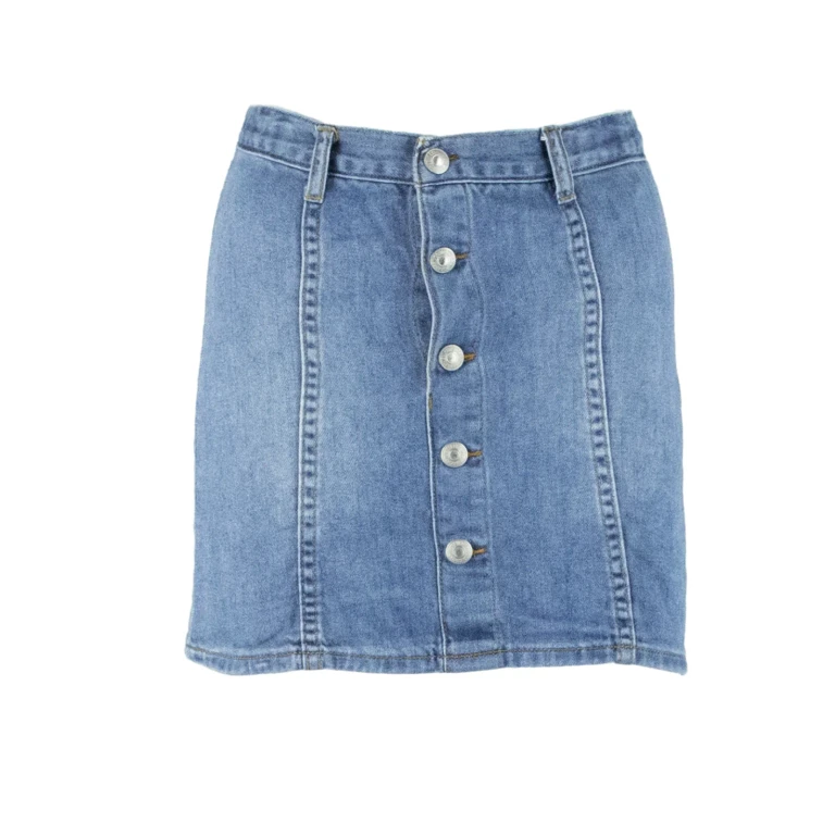 LEVI'S High Rise Womens Straight Skirt Blue Short Denim S