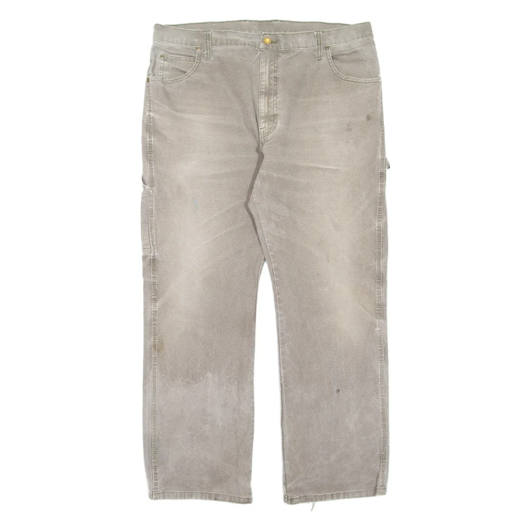 DICKIES Mens Trousers Grey Regular Straight W36 L29