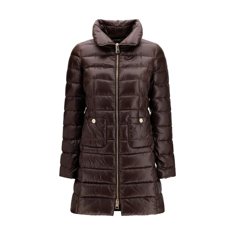 Veste longue en polyamide marron