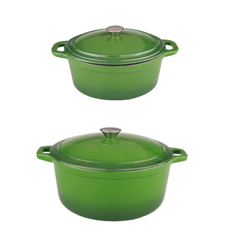 Neo 4pc Cast Iron Cookware Set, 5qt. & 8qt., Green