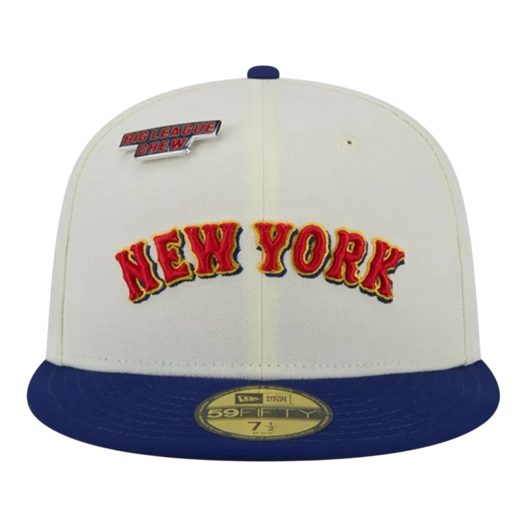 x Big League Chew Men New York Mets 59FIFTY Fitted Hat Chalk White/Navy
