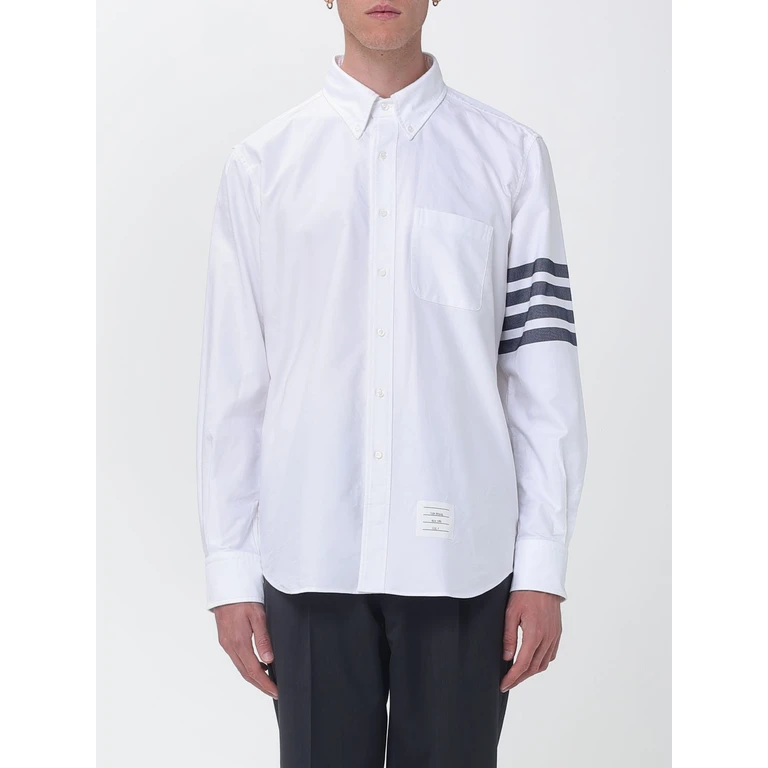 Button-Down Cotton Poplin Shirt with 4-Bar Stripe Motif (MWL272AF1211104)