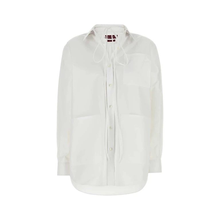 Gucci White Poplin Shirt Exterior: Cotton Camicie - Women