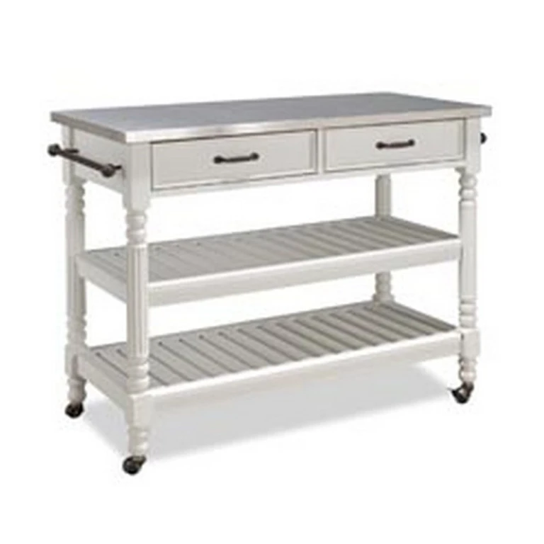 General Line Open White Kitchen Cart