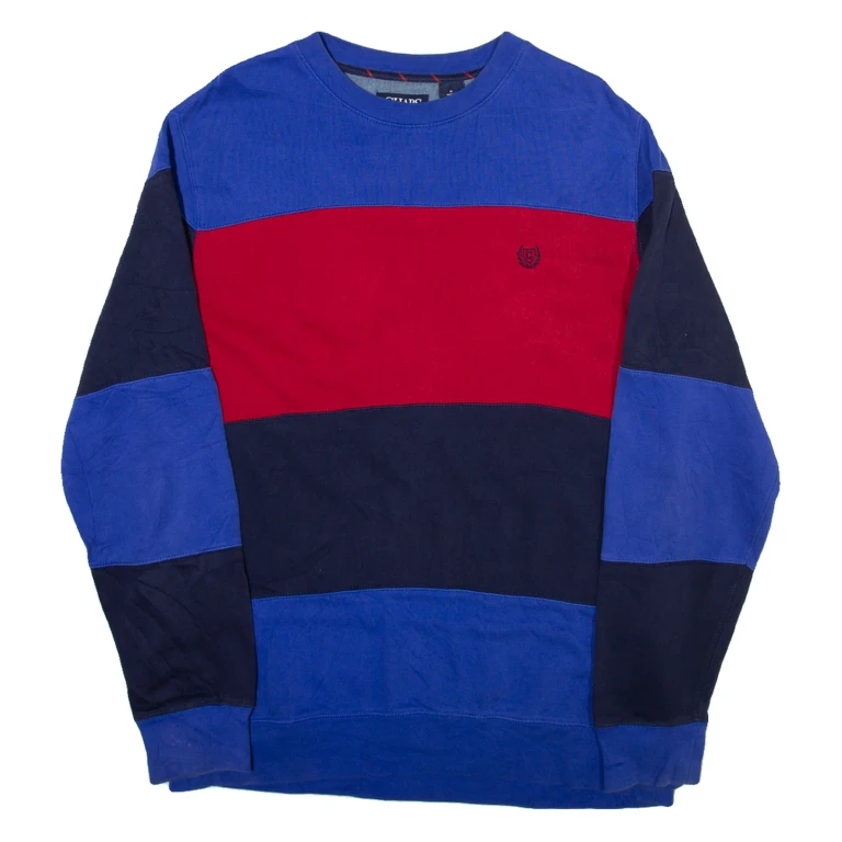 CHAPS Striped Mens Sweatshirt Blue M