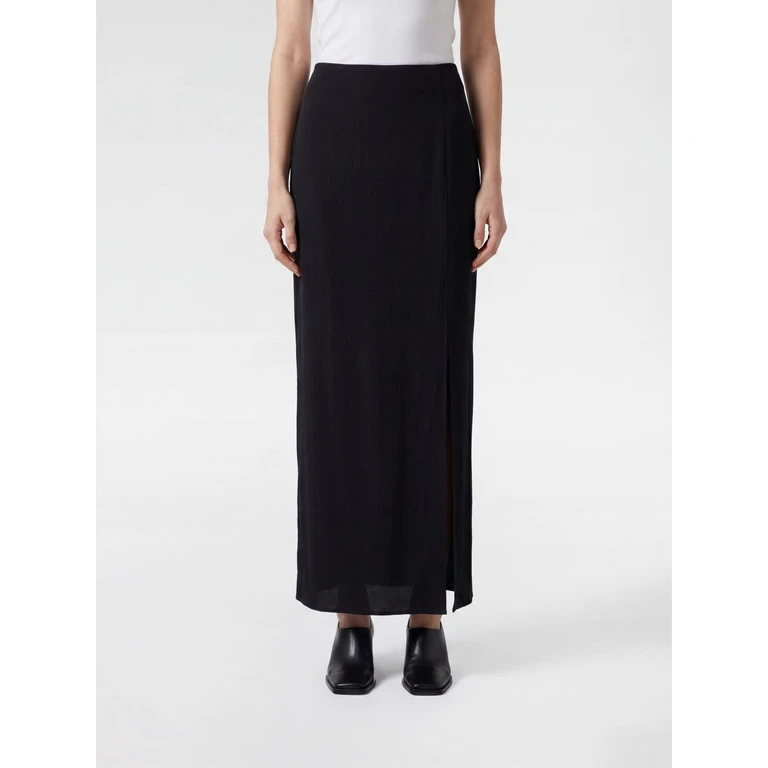 Long Pencil Skirt in Viscose Blend with Side Slit (321821433)