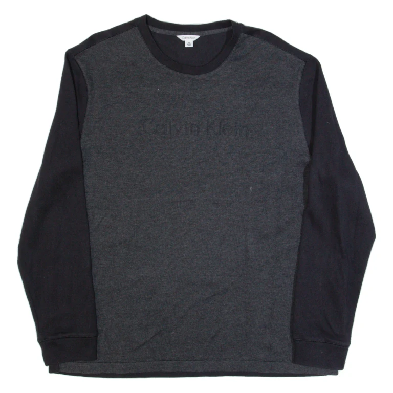 CALVIN KLEIN Mens Jumper Grey Tight Knit XL