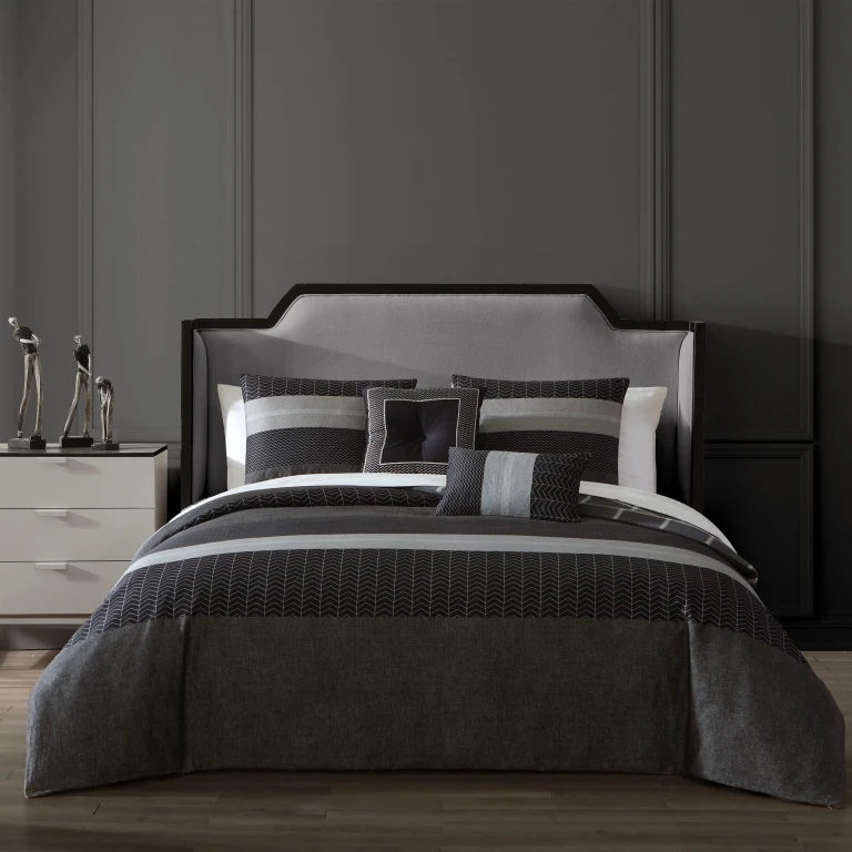 Kyle Black 5 Piece Reversible Comforter Set