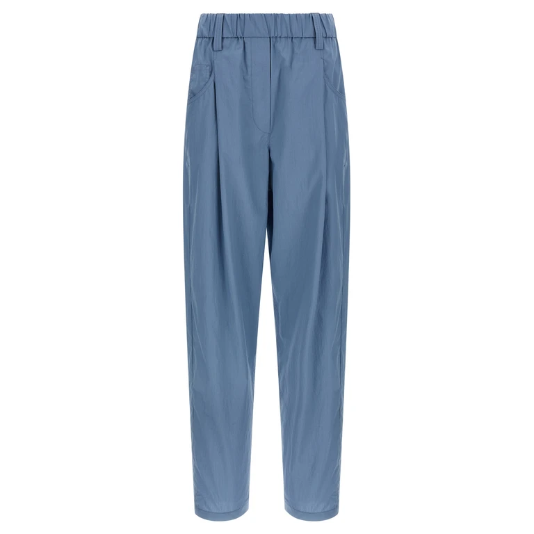 Brunello Cucinelli Blue Cotton Casual Pants - Women