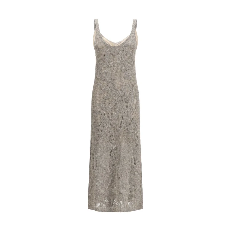 Brunello Cucinelli Gray Linen Casual Dress - Women