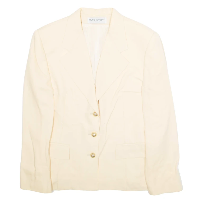 EURO SMART Womens Blazer Jacket Beige M