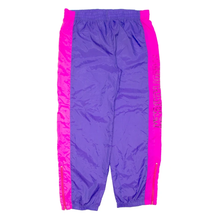PLAYCREW Womens Track Pants Purple Tapered L W38 L34