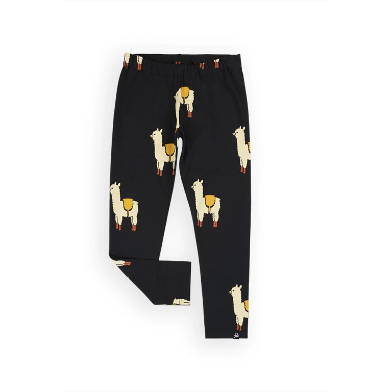 Kids Organic Cotton Leggings Alpaca Print - 1-2 years