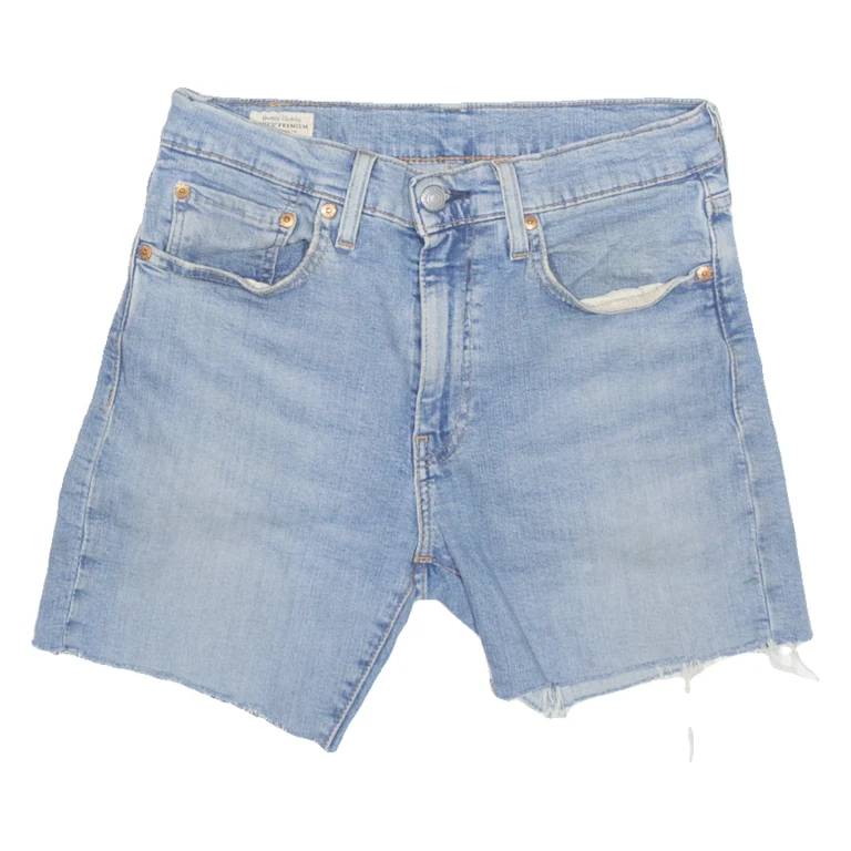 LEVI'S Cut Off Premium E 512 Womens Denim Shorts Blue M W30