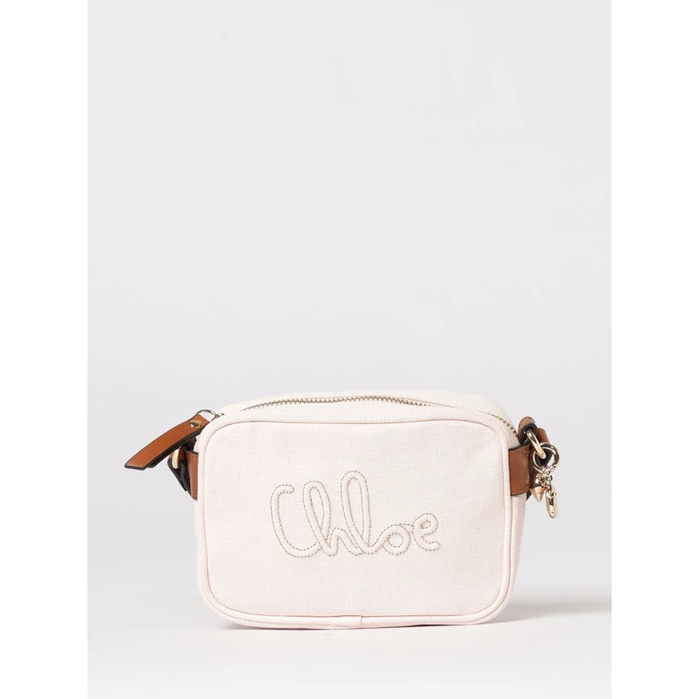 CHLOÉ Cotton Canvas Bag with Embroidered Logo (C2087646J)