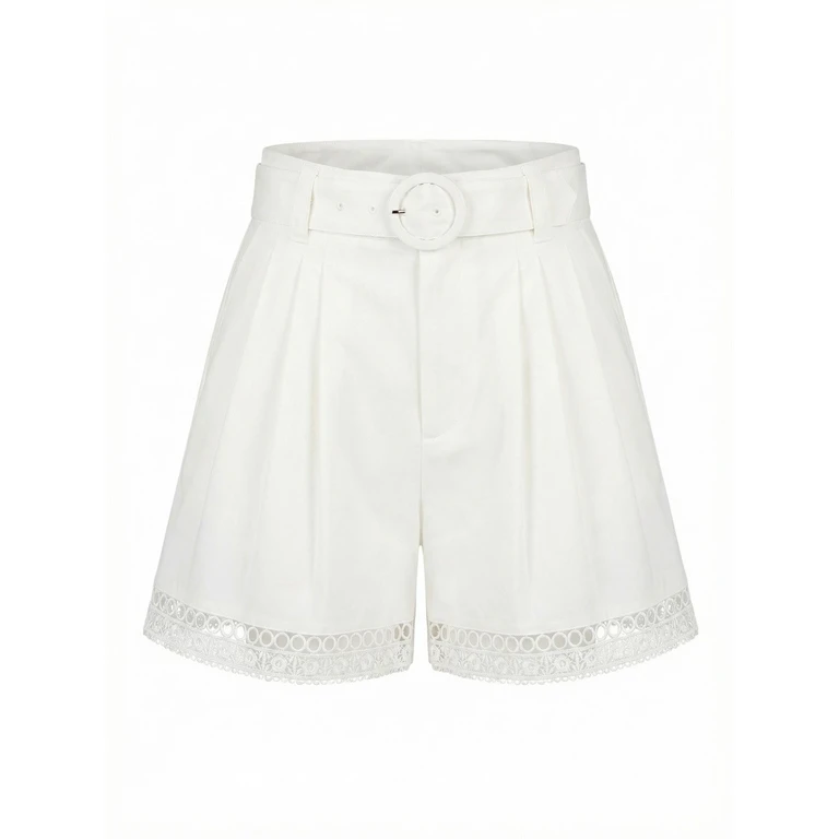 Twin Set Shorts With Macrame And Belt