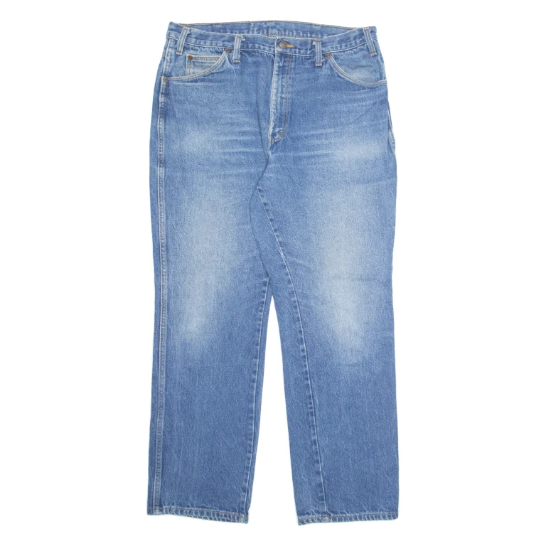 DICKIES Mens Jeans Blue Loose Straight Stone Wash W36 L30
