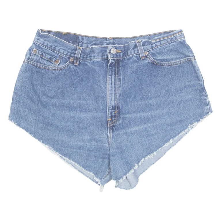 LEVI'S 550 Cut Off Womens Denim Shorts Blue L W35